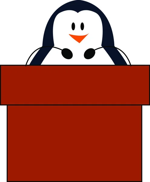 Pingouin Avec Microphone Illustration Vecteur Sur Fond Blanc — Image vectorielle