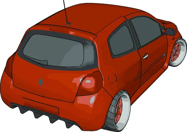 Roter Renault Clio Illustration Vektor Auf Weißem Hintergrund — Stockvektor