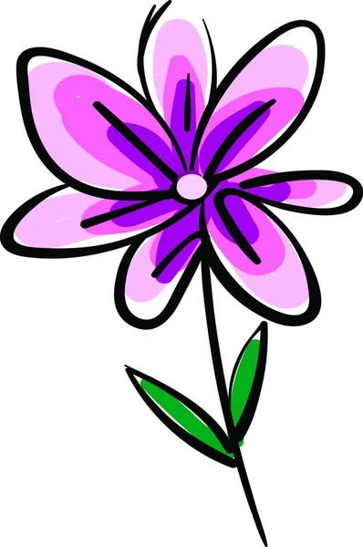 白い背景にピンクの花のイラストのカラーベクトルの描画 — ストックベクタ