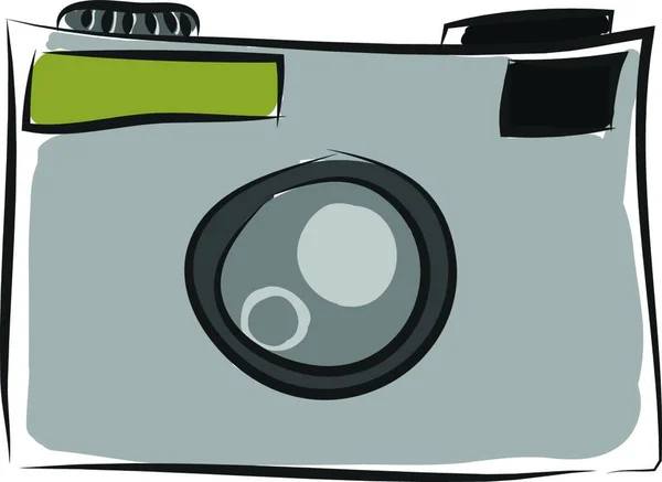 Blå Färg Silhuett Modern Dag Automatisk Kamera Vektor Färg Ritning — Stock vektor