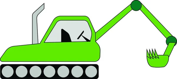 Grön Färg Modern Dag Jordbruks Utrustning Som Kallas Traktor Vektor — Stock vektor