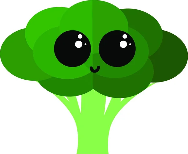 Groene Boom Met Bladeren Vectorillustratie — Stockvector
