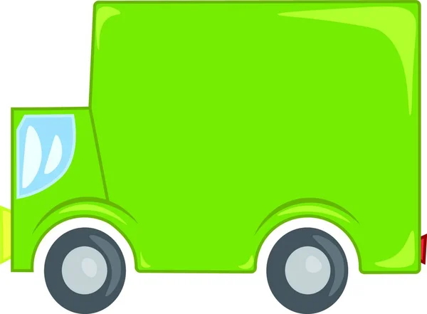Εικόνες Clip Art Ενός Πράσινου Εμπορικού Φορτηγού Που Χρησιμοποιείται Για — Διανυσματικό Αρχείο