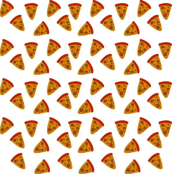 Pizza Papel Parede Ilustração Vetor Sobre Fundo Branco — Vetor de Stock