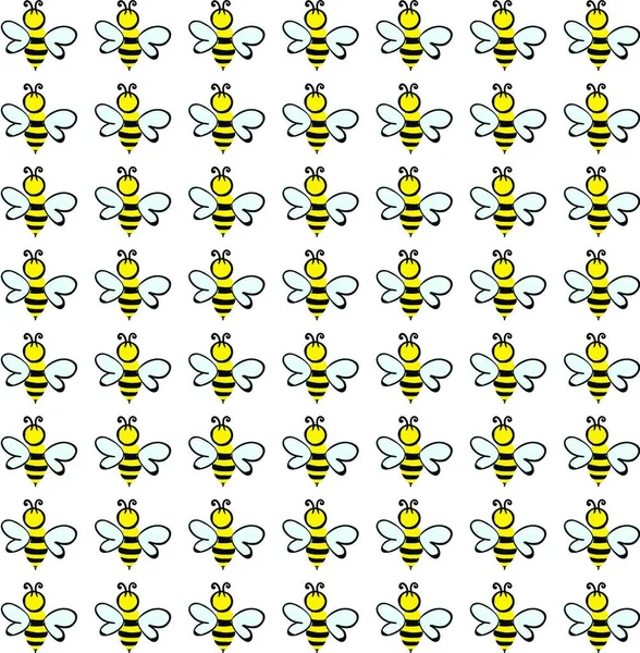 Bee Wallpaper Illustration Vector White Background — Stock Vector