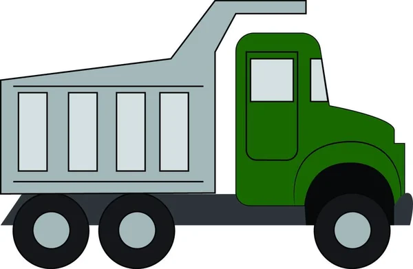 Prosta Ilustracja Wektorowa Zielonego Ciężarówki Białym Tłem — Wektor stockowy