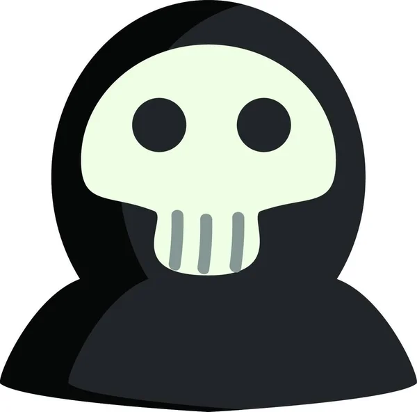 Beyaz Arka Planda Cadılar Bayramı Ölüm Maskesi Vektör Illüstrasyon — Stok Vektör