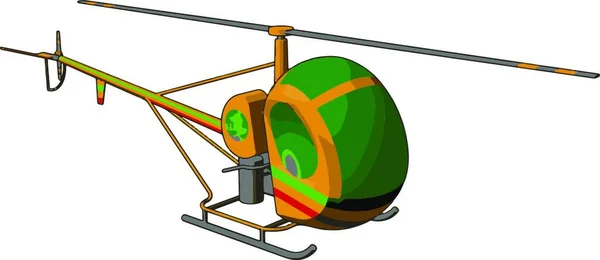 Elicottero Verde Giallo Con Illustrazione Vettoriale Strisce Verdi Rosse Sfondo — Vettoriale Stock