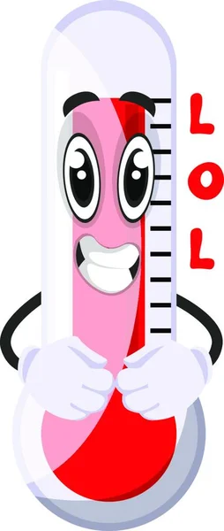 Thermometer Laughing Illustration Vector White Background — Stock Vector