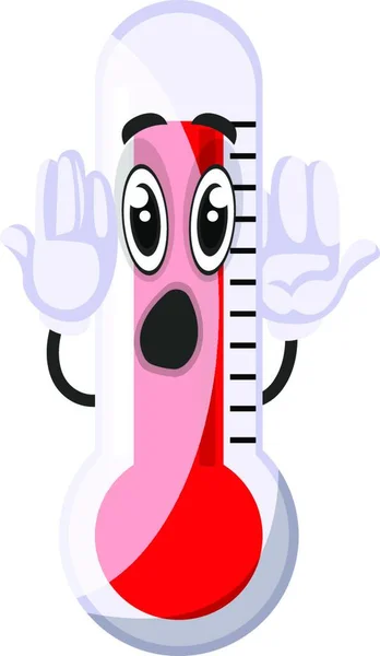 Shocked Thermometer Illustration Vector White Background — Stock Vector