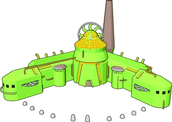 Ilustrasi Vektor Dari Pembuatan Bangunan Latar Belakang Putih - Stok Vektor