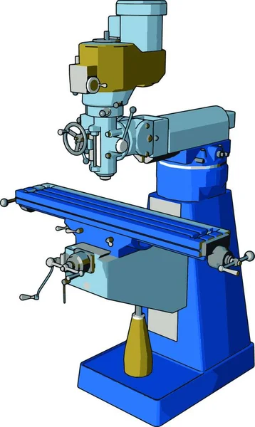 Niebieski Wiertarka Prasa Ilustracja Wektor Białym Tle — Wektor stockowy