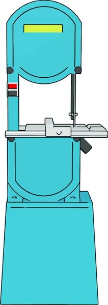 Vektor Illusztráció Fehér Alapon Egy Kék Fém Vágó Fűrész — Stock Vector