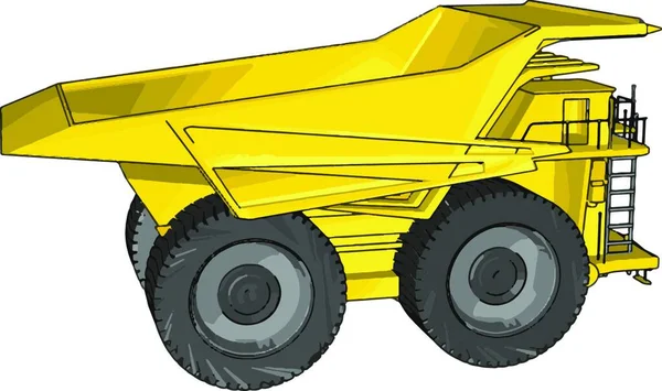 Απεικόνιση Διανύσματος Κίτρινου Λευκού Οχήματος Λευκό Φόντο — Διανυσματικό Αρχείο