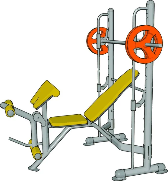 向量例证黄色健身房举重设备在白色背景 — 图库矢量图片