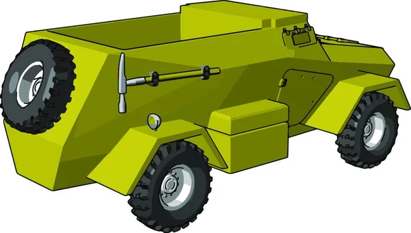 Ilustración Vectorial Sobre Fondo Blanco Vehículo Militar Blindado Amarillo — Vector de stock