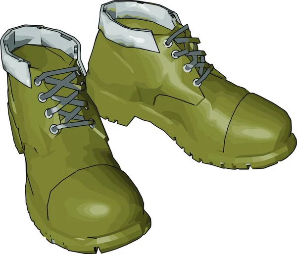 米色军事靴子向量例证在白色背景 — 图库矢量图片