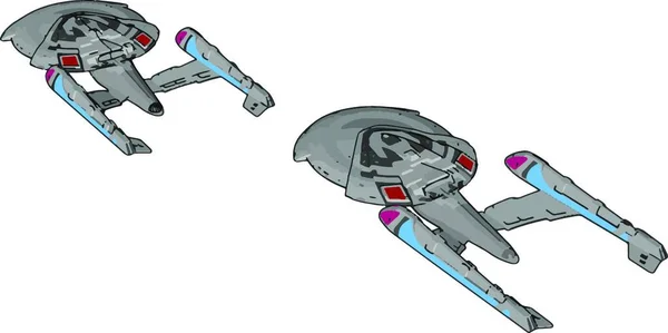 Fantasie Imperiales Raumschiff Vektor Illustration Auf Weißem Hintergrund — Stockvektor