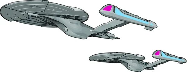 Fantasie Imperiales Raumschiff Vektor Illustration Auf Weißem Hintergrund — Stockvektor