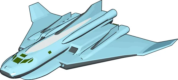 Ilustración Vectorial Simple Cohete Espacial Fondo Blanco — Vector de stock
