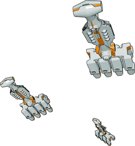 白い背景に白と黄色のファンタジー宇宙船ベクトルイラスト — ストックベクタ