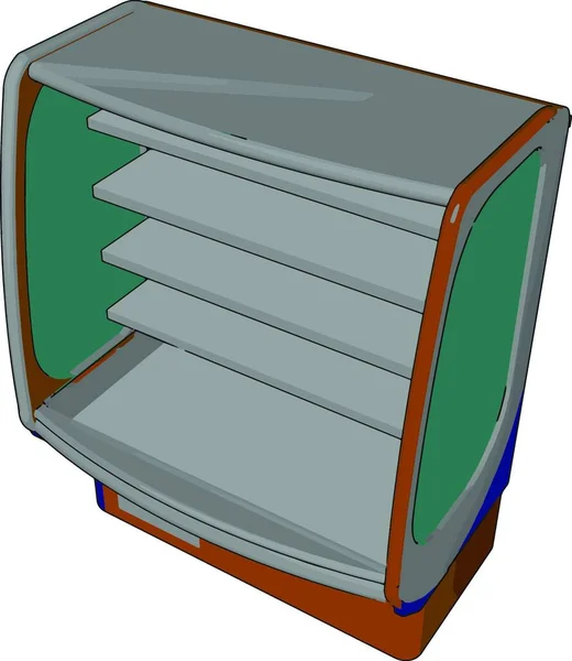 Einfache Vektor Illustration Eines Supermarktkühlschranks Weißer Hintergrund — Stockvektor