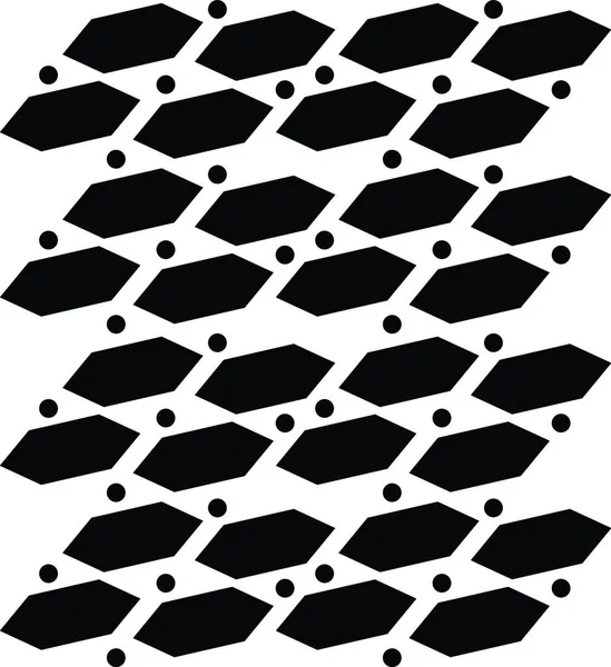 Изображение Состоящее Шестиугольников Окруженных Векторным Рисунком Иллюстрацией Черных Кругов — стоковый вектор