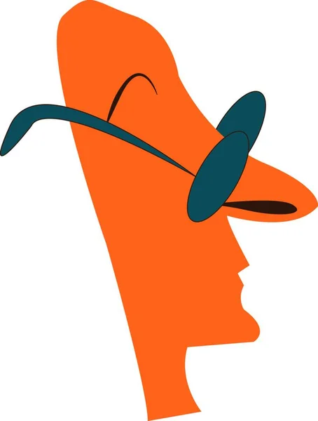 Zdjęcie Profilowe Powierzchni Bocznej Mężczyzny Noszących Okulary Przeciwsłoneczne Rysunek Lub — Wektor stockowy