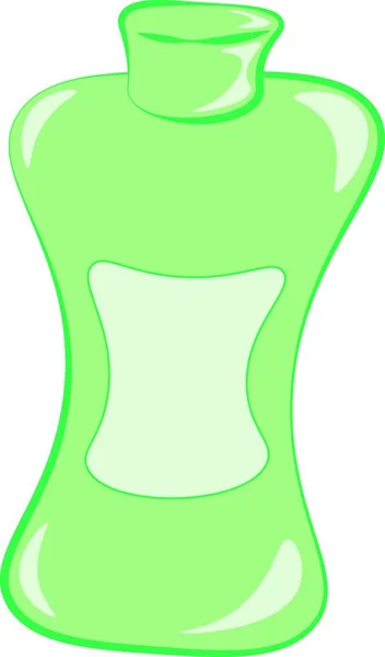 シャンプーベクターカラーの描画またはイラストの緑のボトルの図面 — ストックベクタ