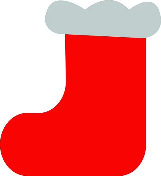 Een Afbeelding Van Een Gewone Rode Sok Met Een Witte — Stockvector