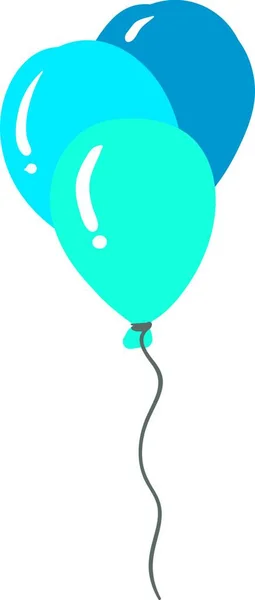Três Balões Vetor Sombra Azul Ilustração Cor —  Vetores de Stock