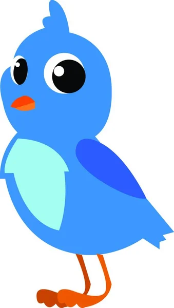 Маленький Птах Синім Пір Векторна Або Кольорова Ілюстрація — стоковий вектор