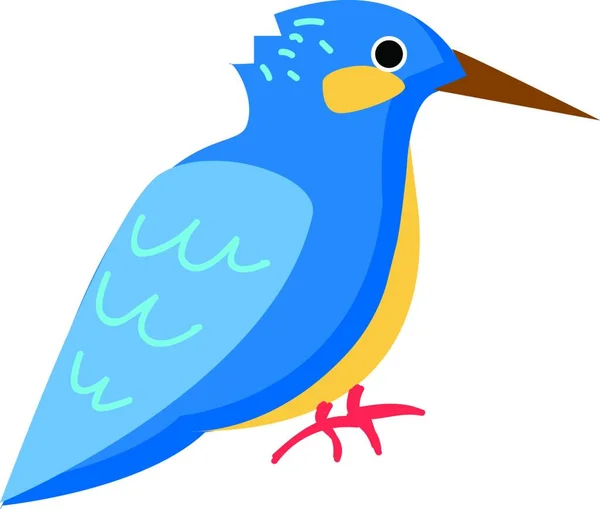 Vettore Uccello Blu Brillante Illustrazione Colori — Vettoriale Stock