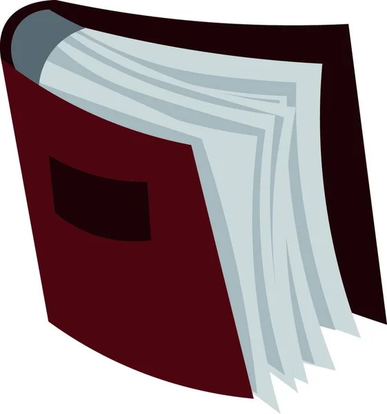 Een Rode Hard Covered Boek Vector Kleur Illustratie — Stockvector