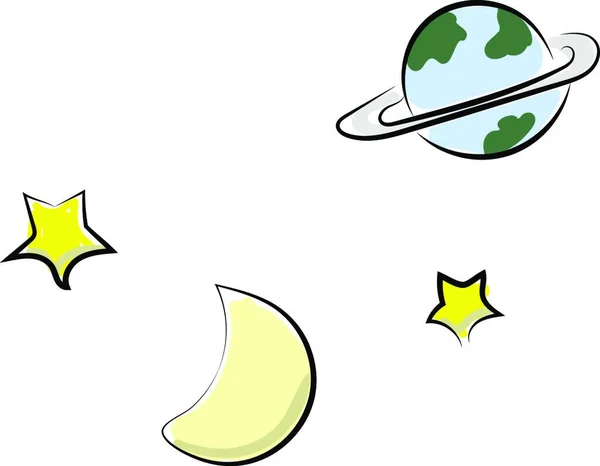 Hold Csillagok Vektor Illusztráció — Stock Vector