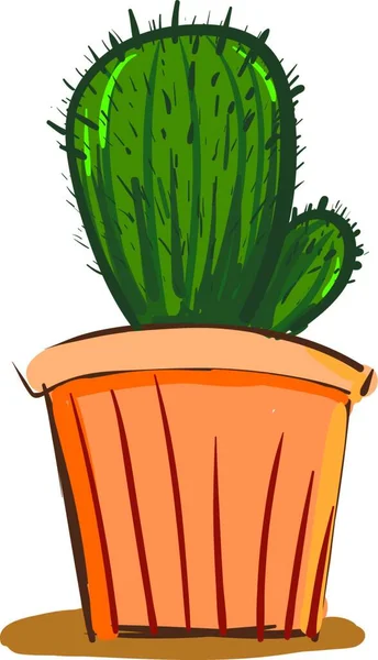 Cactus Maceta Barro Vector Ilustración Color — Archivo Imágenes Vectoriales