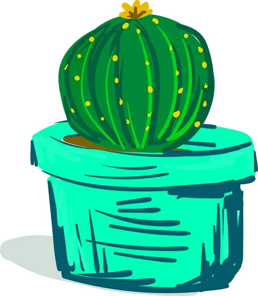 Pintura Forma Redonda Vector Cactus Ilustración Color — Vector de stock