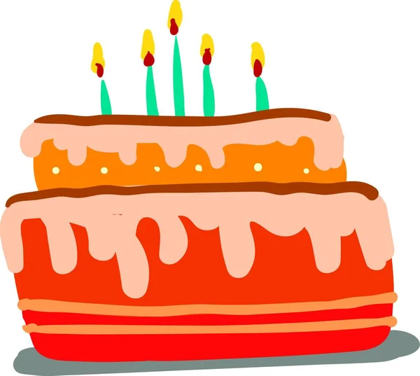 Smaak Cake Voor Verjaardag Vector Kleur Illustratie — Stockvector