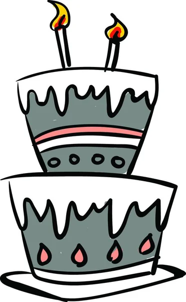 Schets Van Celebration Cake Vector Kleur Illustratie — Stockvector