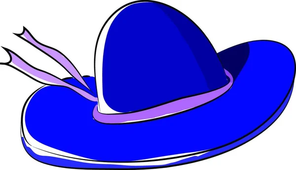 Chapeau Été Bleu Vecteur Illustration Couleur — Image vectorielle