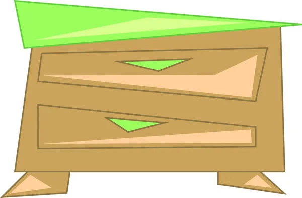 Holzkommode Zum Speichern Von Vektor Oder Farbabbildungen — Stockvektor