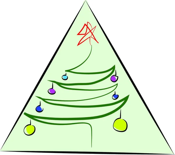 Zeichnung Eines Weihnachtsbaumvektors Oder Farbige Illustration — Stockvektor