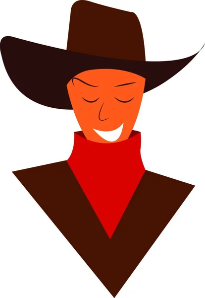 Vetor Cowboy Tradicionalmente Vestido Ilustração Colorida — Vetor de Stock