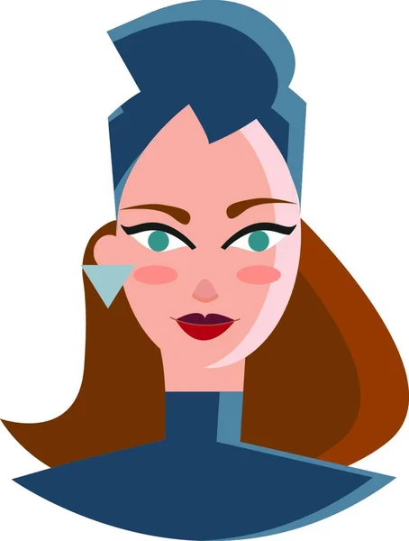 Woman Fashionable Headgear Vector Color Illustration — Stock Vector