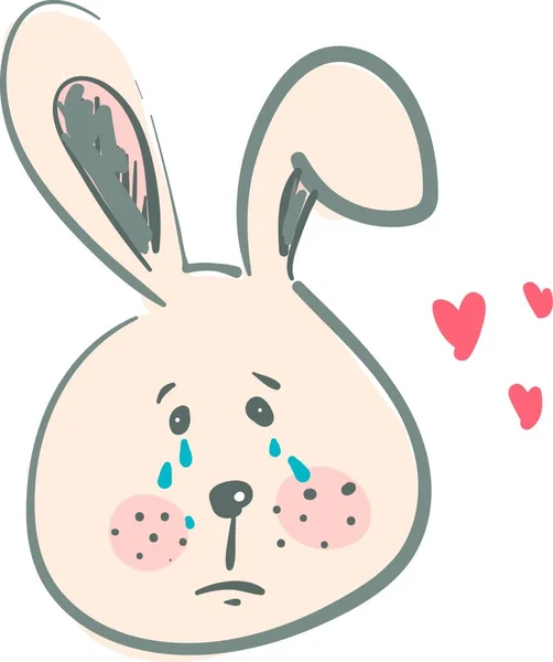 Kırık Bir Kalp Tavşan Vektör Veya Renk Illüstrasyon — Stok Vektör