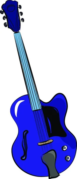 Vettore Chitarra Elettronica Blu Illustrazione Colori — Vettoriale Stock