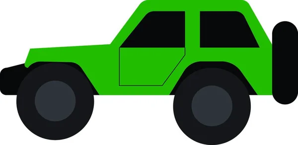 Eine Grüne Hochleistungs Auto Vektor Oder Farbabbildung — Stockvektor