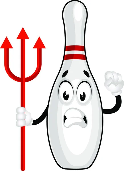 Bowling Pin Ördög Lándzsa Illusztráció Vektor Fehér Háttér — Stock Vector