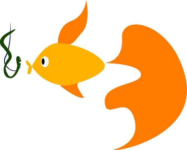 Fisch Und Angelhaken Vektor Oder Farbabbildung — Stockvektor