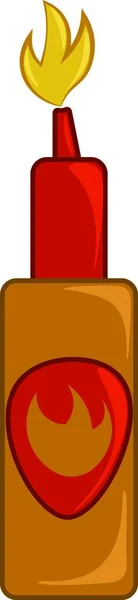 Een Fles Hete Saus Vector Kleur Illustratie — Stockvector